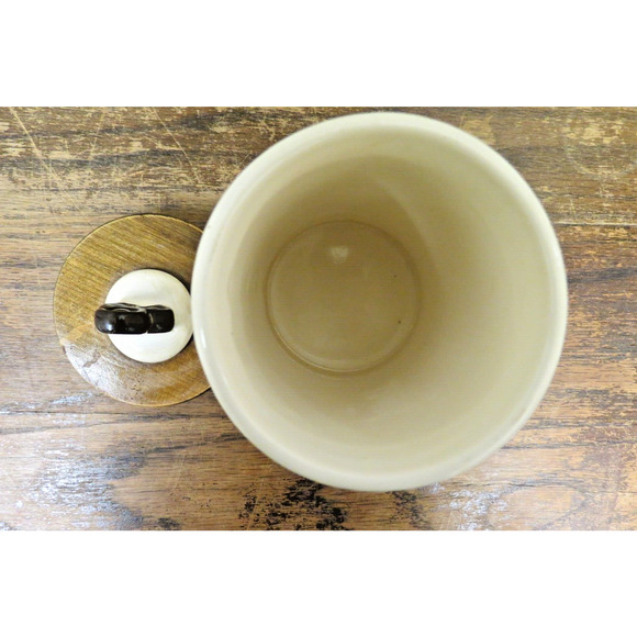 Metlox Poppytrail California Provincial Rooster Tea Canister W/ Wood Lid 5" VTG - Picture 4 of 5